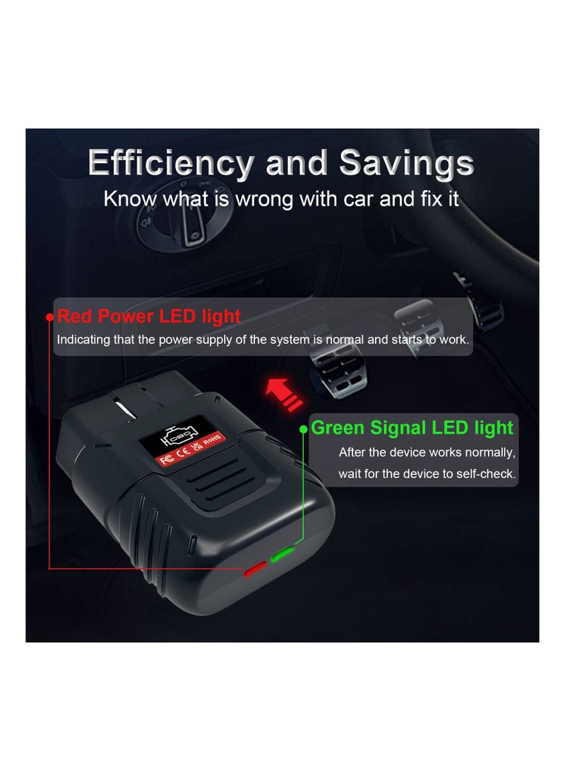 Bluetooth Car Scanner, Auto Diagnostic Scan Tool Car Fault Code Reader SinoTrack OBD2 Car Fault Reader Wireless Car Code Reader for iOS & Android Compatible with OBDII Protocol Vehicle Bluetooth 4.2