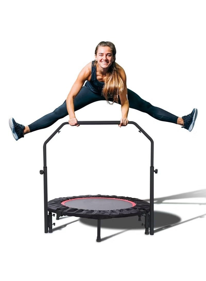 والالا ترامبولين صغير قابل للطي مقاس 40 بوصة، أقصى حمولة 330 رطل، جهاز ارتداد اللياقة البدنية مع مقبض إسفنجي قابل للتعديل، ترامبولين تمارين رياضية للبالغين، تمرينات الحديقة الداخلية - Image 1