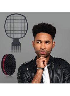KASTWAVE Afro Twist Hair Comb with Wave Barber Tool Brush Curl Sponge Coils for Natural 2 Pieces  - Image 4