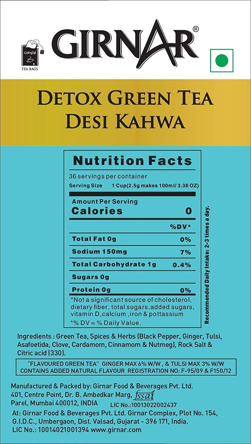 Girnar Combo of Green Tea Detox and Lemon & Honey (36TB) - Image 3