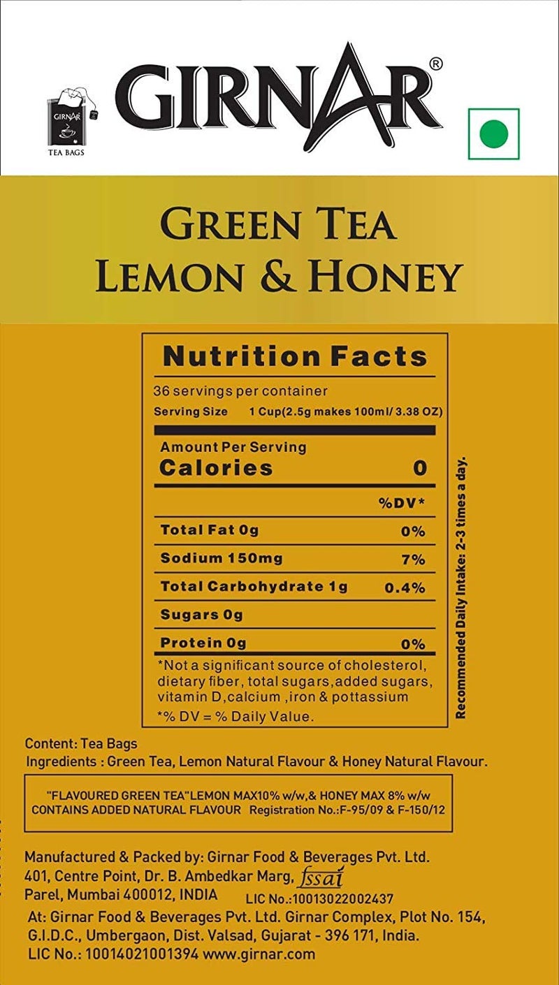 Girnar Combo of Green Tea Detox and Lemon & Honey (36TB) - Image 4