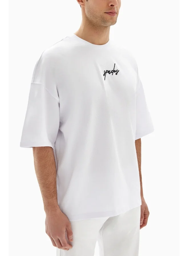 Wecre8 White Monochromatic Printed T-shirt