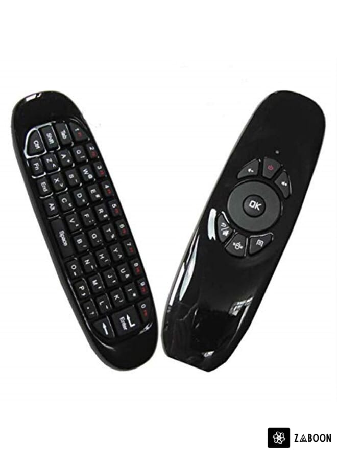Zaboon C120 Wireless Keyboard with Air Mouse Remote Control for Android TV Box/Computer (Black 2.4GHz)