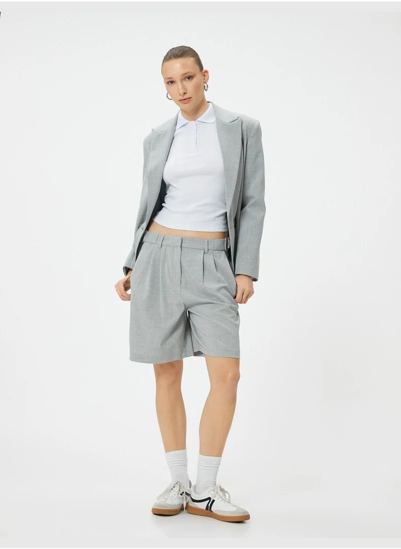 كوتون Pleated Pocket Detail Shorts