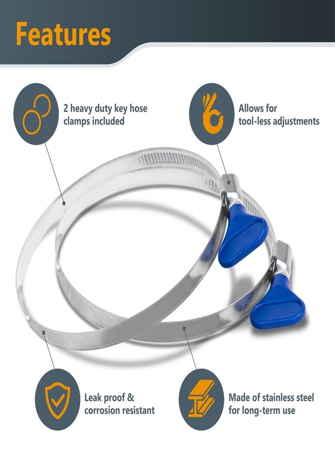 POWERTEC 70494 4" x 5' PVC Dust Collection Hose w/ 2pcs Stainless Steel Key Hose Clamps and 4" Dust Hose Connector Splice Adapter, for Table Saw, Band Saw, Planer, Jointer, Woodworking and Wood Shop - Image 5