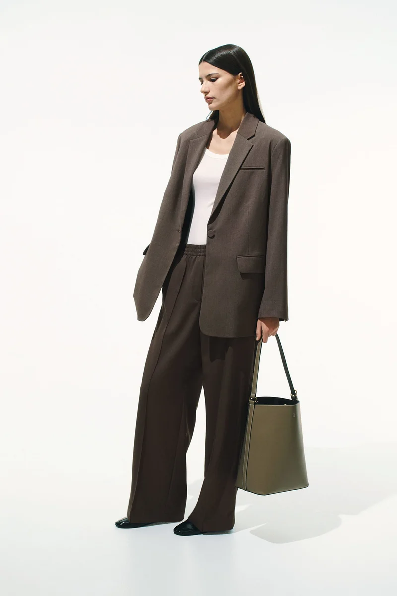 H&M Wide crease-detail trousers