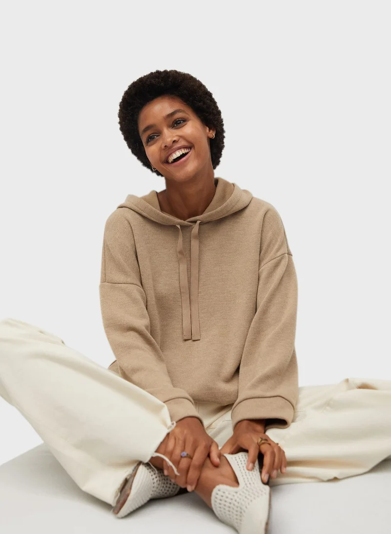 MANGO Textured Hoodie