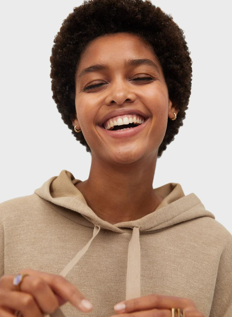MANGO Textured Hoodie