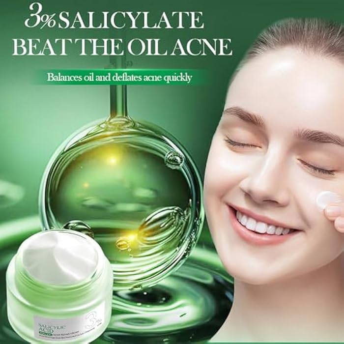 Grospe Salicylic Acid Repair Cream,Salicylic Acid Face Moisturizer,Pore Shrinkage Acne Skin Improves Acine Scars Motsturizing,Suitable for Oily, Acne Prone Skin 50g - Image 3