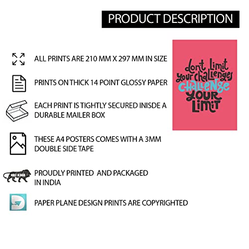 PAPER PLANE DESIGN Inspirational Wall Abstract Motivational Poster Set of 20 (A4 size) (Poster) - Image 5