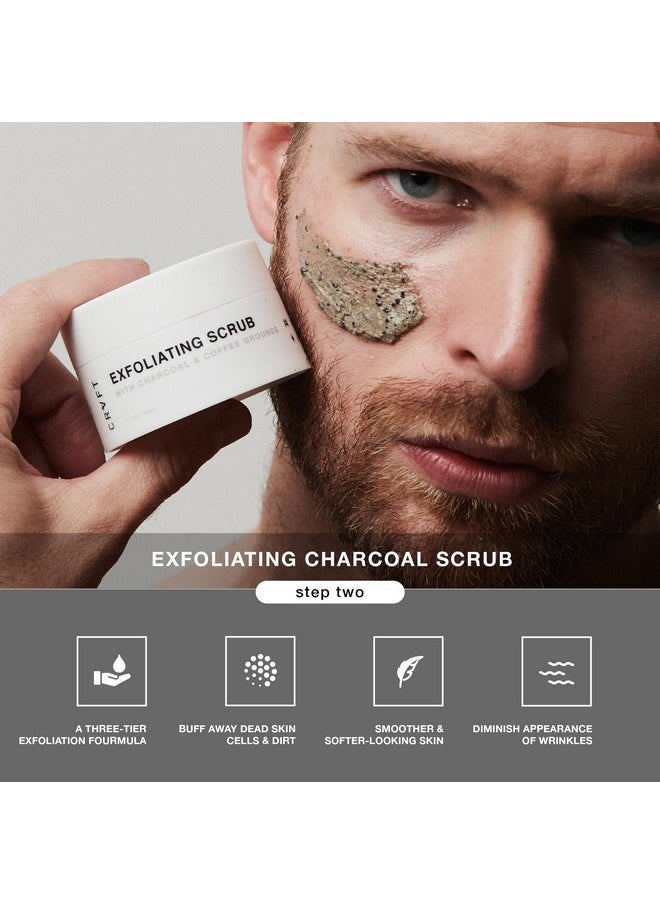 Hair Craft Co. - CRVFT Men’s Facial Care Kit | Aloe Vera Face Wash 3oz | Hyaluronic Moisturizer 1oz | Charcoal Exfoliating Scrub 1.7oz | Men’s Under Eye Cream 0.25oz | 4 Piece Complete Daily Skin Care System [Scented] - Image 1