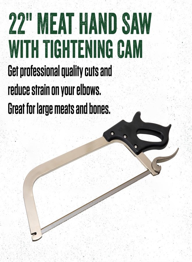 LEM Products 22" Meat Saw with Tightening Cam, Heavy Nickel-Plated Frame, Black Handle - Image 2