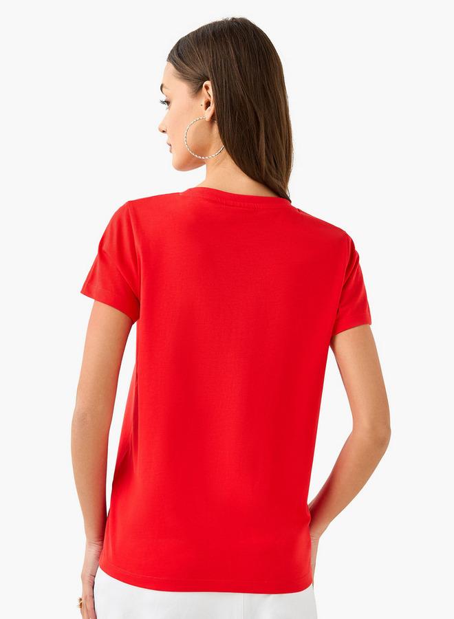 SP Characters Peanuts Print Crew Neck T-shirt - Image 3