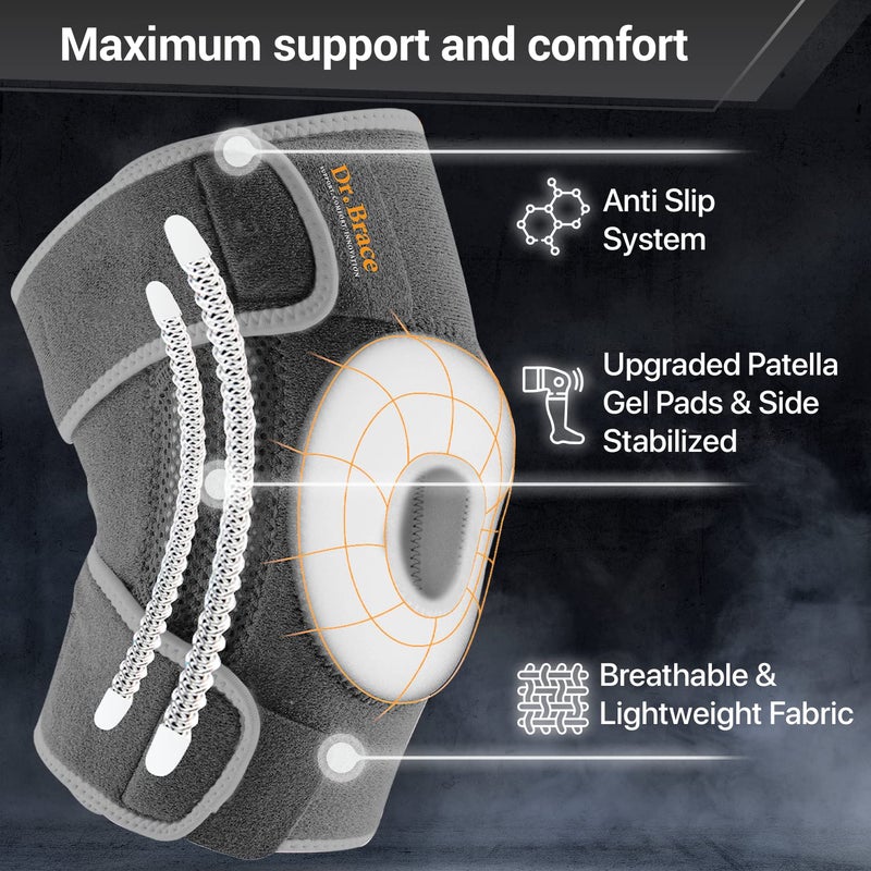 DR. BRACE ELITE Knee Brace with Side Stabilizers & Patella Gel Pads for Maximum Knee Pain Support and fast recovery for men and women-Please Check How To Size Video (Moon, Medium) - Image 3