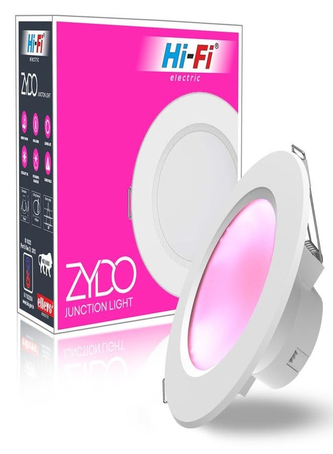 elleys' ZYDO 8W LED Down Light (Pink Light) Round Recessed Ceiling LED Light | Cut Out- 75 mm | BIS Certified & 4KV Surge Protection pop Lights for Ceiling (8W, Pack of 1) - Image 1