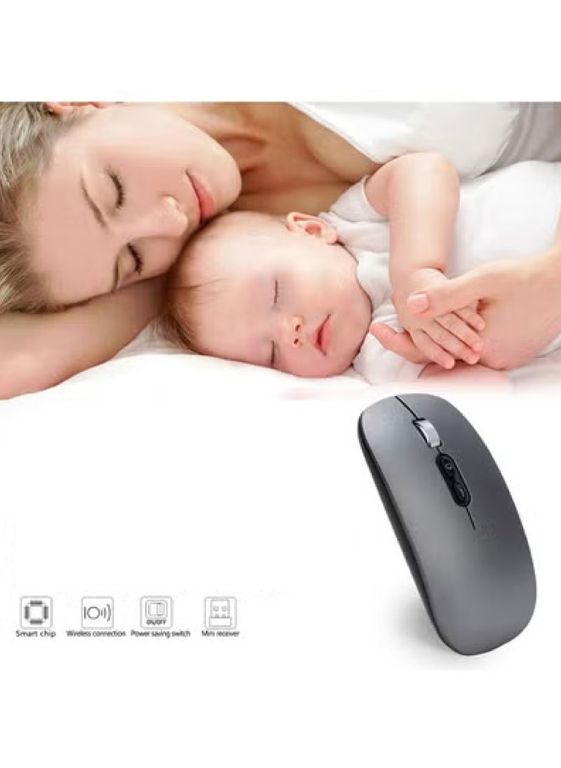 Wireless Mouse Mouse 2.4GHz Super Silent Wireless Optical Mouse with USB C Adapter Receiver Portable Mouse with 3-Adjustable DPI for Laptop PC Computer