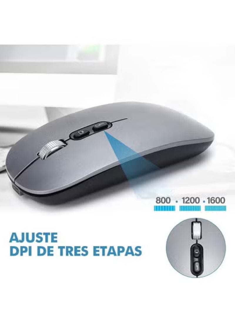 Rock Pow Wireless Mouse Mouse 2.4GHz Super Silent Wireless Optical Mouse with USB C Adapter Receiver Portable Mouse with 3-Adjustable DPI for Laptop PC Computer  - Image 2