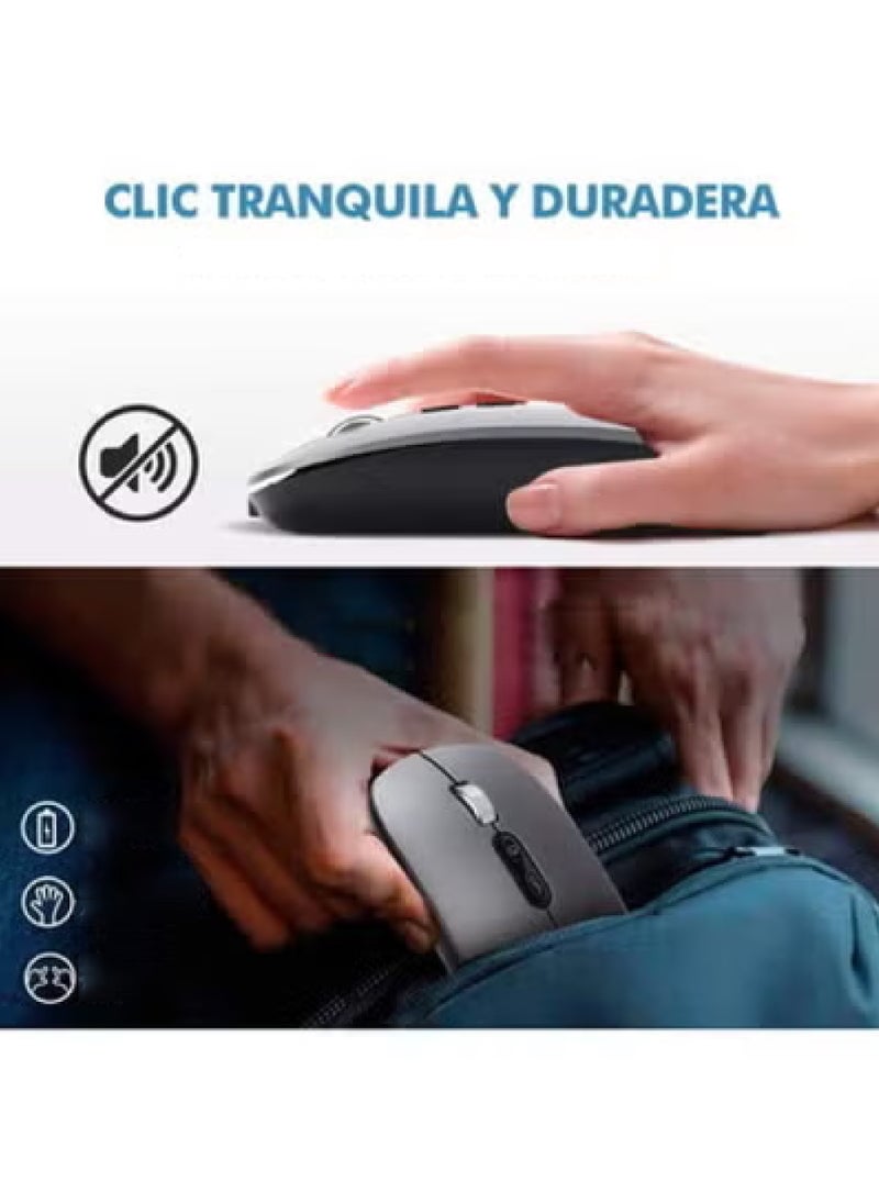 Rock Pow Wireless Mouse Mouse 2.4GHz Super Silent Wireless Optical Mouse with USB C Adapter Receiver Portable Mouse with 3-Adjustable DPI for Laptop PC Computer  - Image 3