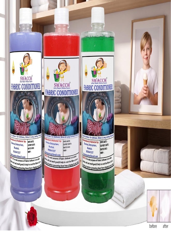 swacch Fabric Conditioner Lavender Rose & Jasmine I Shine and Softens Clothes, Long-Lasting Freshness 1 Litre Combo Pack of 3 - Image 2