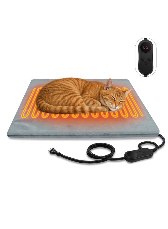 AFDUV Pet Heating Pads for Cats & Dogs Outdoor, 17.7 * 17.7inches Puppy Cat Heating Pad Bed Mat Outdoor Waterprooof, Heated Dog Blanket Bed Outside, Gifts for Cats Puppy in Winter - Image 1
