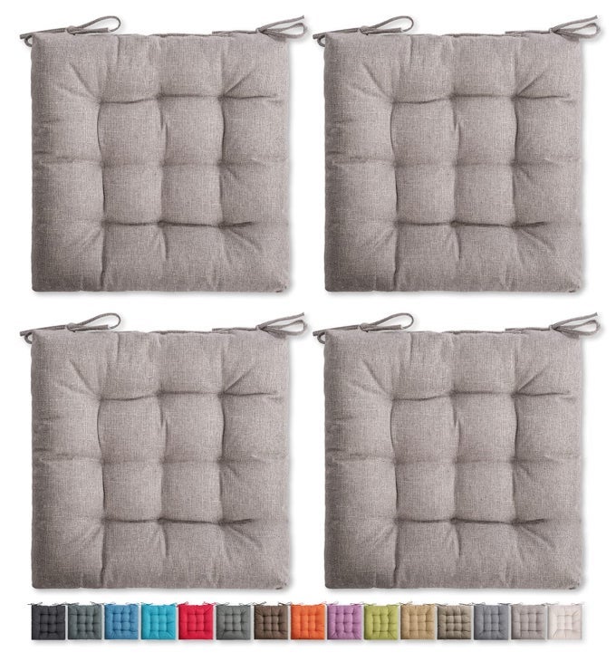 4 Pack Chair Cushions Seat Cushions Chair Pads Chair Mat for Indoor Outdoor Dining Chair Kitchen Chairs Dining Room Chairs 16 16 4 Pack Beige