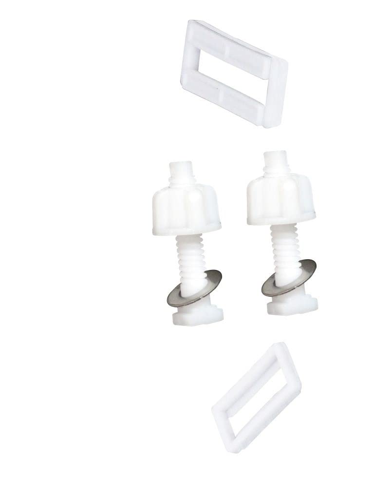 KINIK Soft Closing Short Plastic Toilet Seat Cover Hinges | 50 mm Slow Close Hinges for Plastic Toilet Seats | Durable, Quiet & Easy Installation | White - Image 2