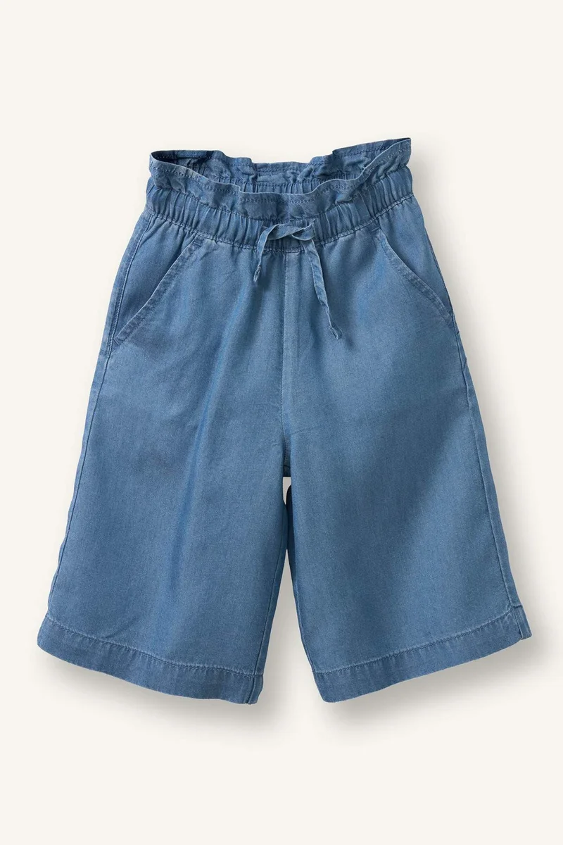 ديفاكتو Baby Girl Paperbag Wide Leg Cotton Trousers