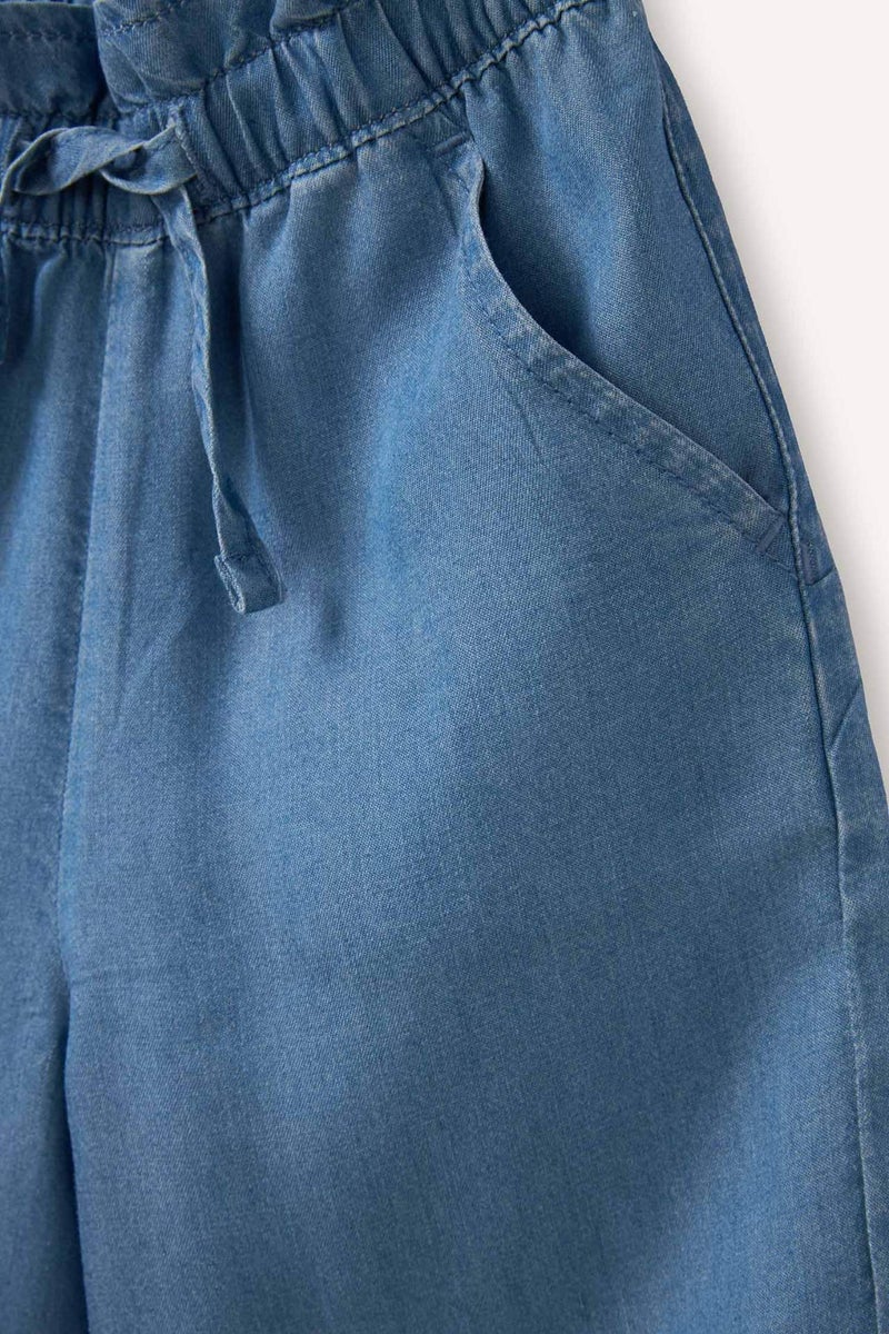 DeFacto Baby Girl Paperbag Wide Leg Cotton Trousers - Image 2