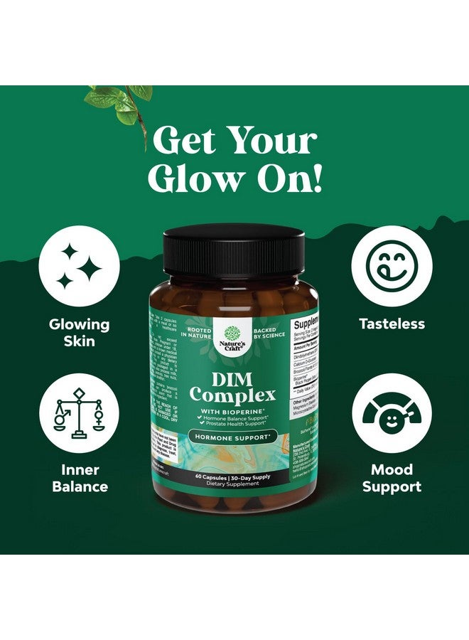 نايتشرز كرافت مكمل غذائي نقي DIM للرجال مع بيوبيرين - مانع هرمون الاستروجين DIM للرجال لتحقيق توازن الهرمونات وصحة البروستاتا - مركب التستوستيرون ثنائي إندوليل ميثان مع زهرات البروكلي - 60 كبسولة - Image 3
