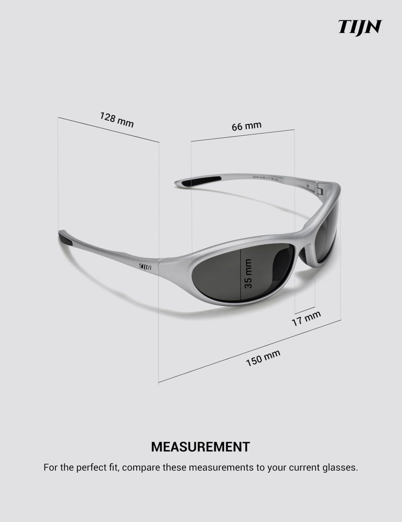 TIJN Sports Sunglasses for Men Women UV400 Wraparound Cycling Running Golf Motorcycle Glasses, Large Outdoor Shades, Vanta - Image 4