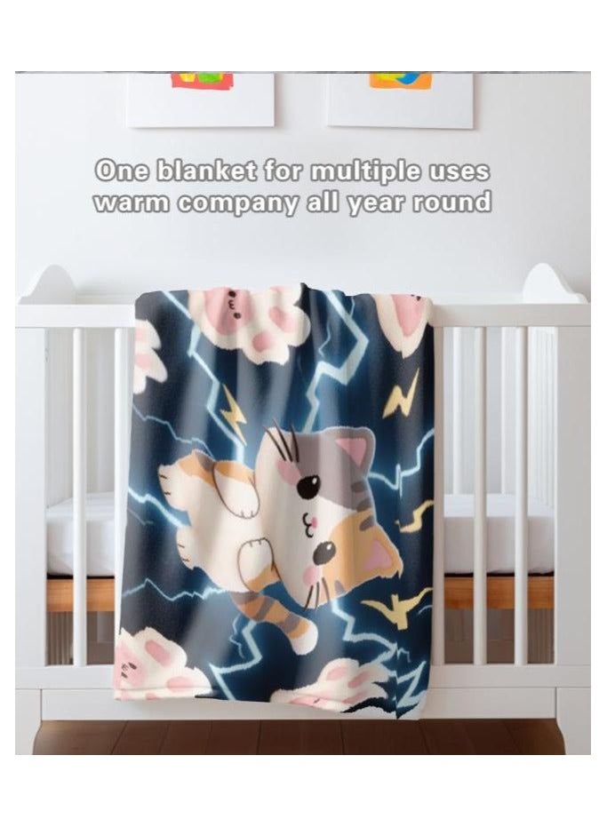 عام بطانية رقيقة من الفانيلا الكرتونية للأطفال أو الطلاب (دافئة ومريحة ومناسبة للنوم والألعاب) 100 سم * 150 سم - Image 1