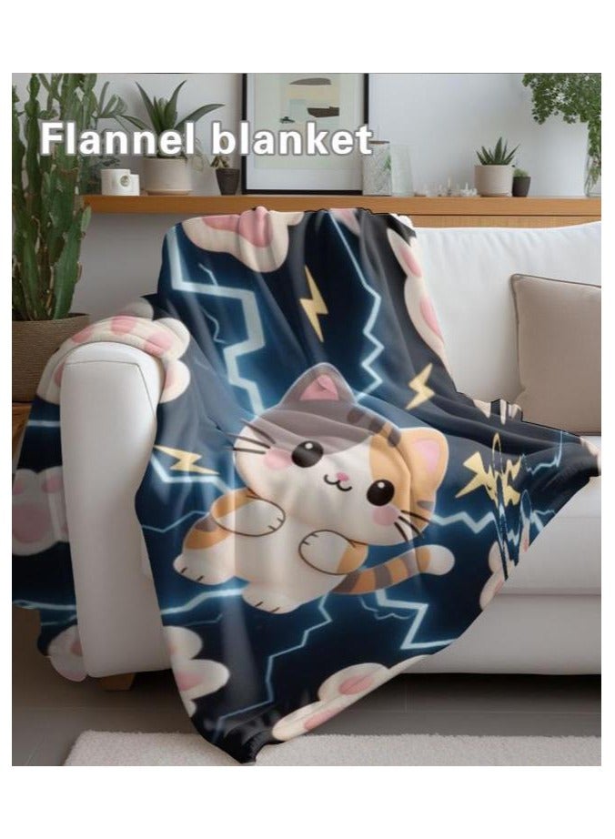 عام بطانية رقيقة من الفانيلا الكرتونية للأطفال أو الطلاب (دافئة ومريحة ومناسبة للنوم والألعاب) 100 سم * 150 سم - Image 4