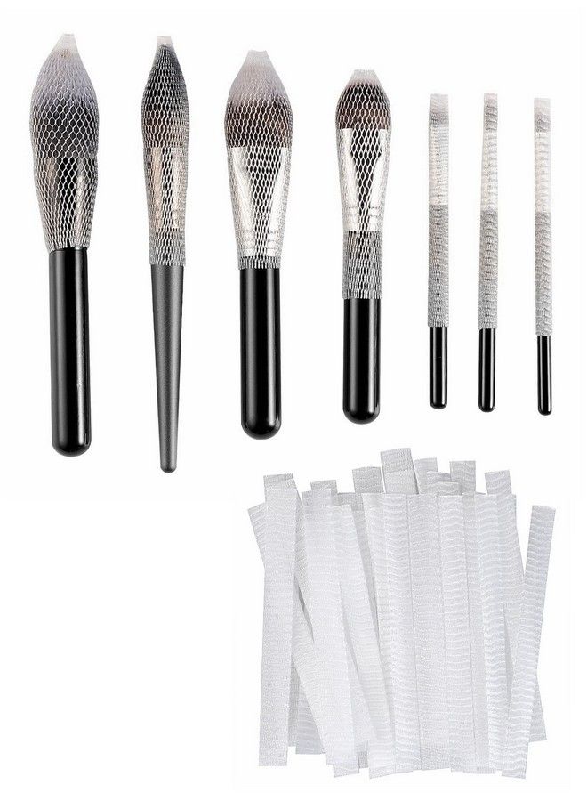 CLOTHOBEAUTY 40 Pcs Makeup Brushes Pen Guard Protector Set Reusable Expandable Mesh Cover(Not Include Brushes) - Image 2