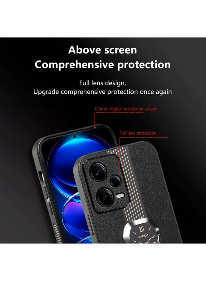 اس-توب جراب خلفي من الجلد الليتشي المغناطيسي العالمي لهاتف Redmi Note 12 Pro 5G مع حامل - Image 5