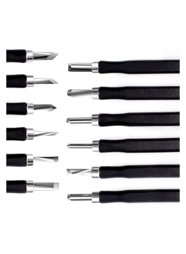 PROMASS Wood Carving Tools Set - Easy to Use 12 pcs Mini Wood Chisel Beginner Wood Carving Kit for Adults & Kids Carving Kit Gift  - Image 1