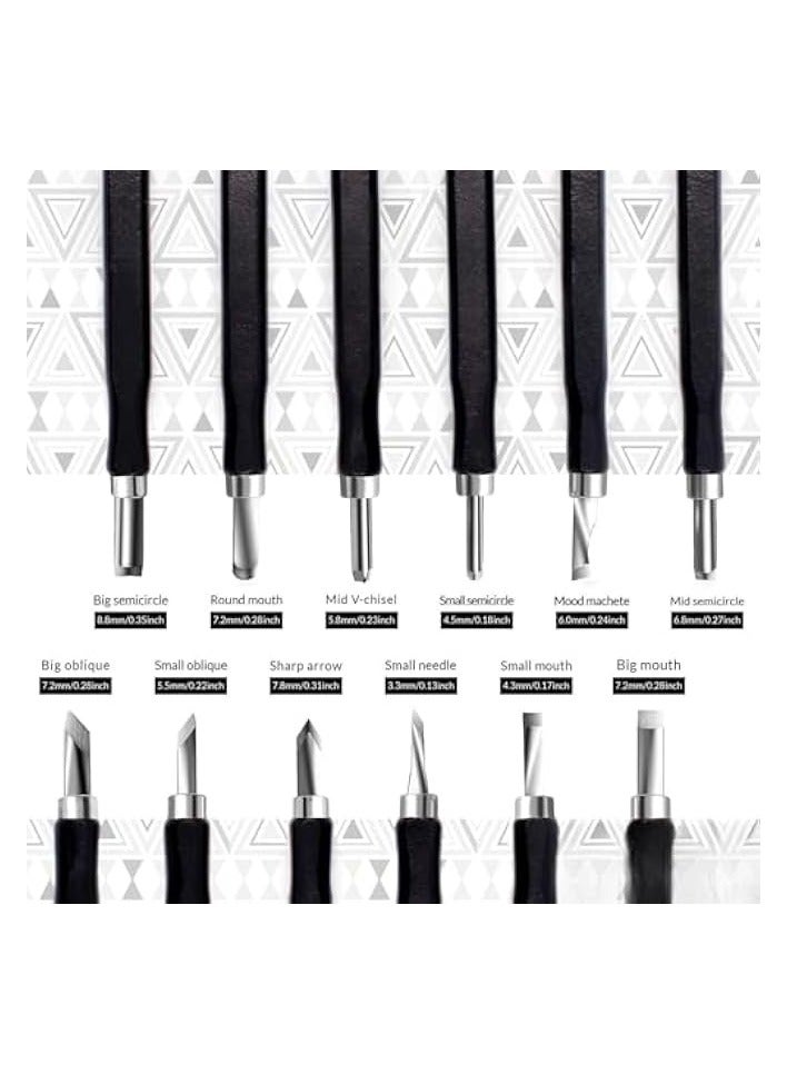 PROMASS Wood Carving Tools Set - Easy to Use 12 pcs Mini Wood Chisel Beginner Wood Carving Kit for Adults & Kids Carving Kit Gift  - Image 3