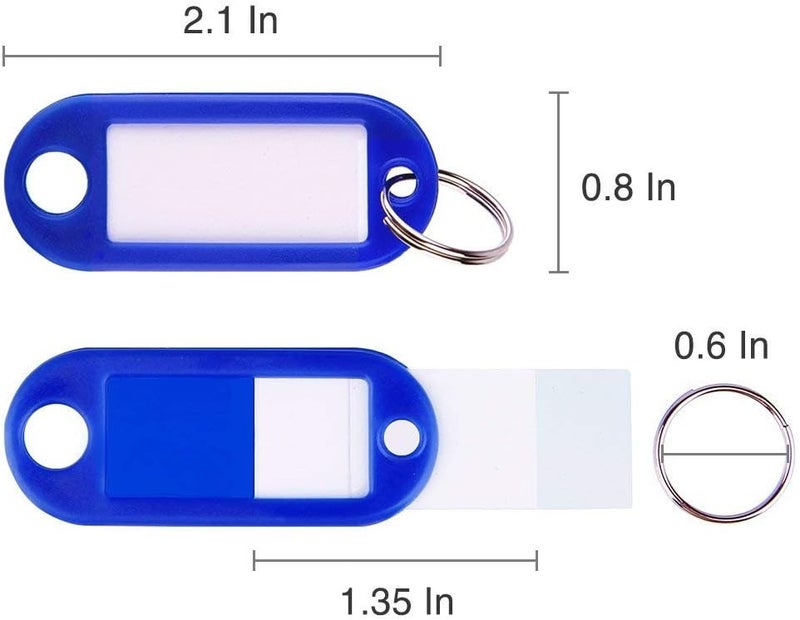 50 Pack Tough Plastic ID Labels Key Tags with Split Ring - 10 Assorted Colors - Image 5