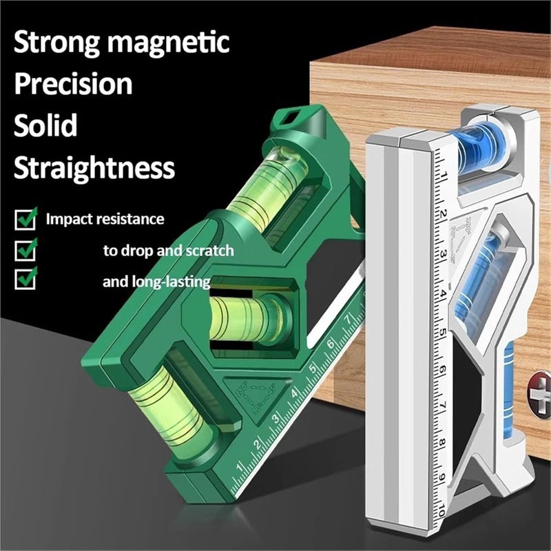 Digital Angle Finder, Portable Magnetic Pocket Level Gauge Mini Protractor With Metric Ruler Woodworking Horizontal & Vertical Measure,Angle Finder(105mm-Green) - Image 3