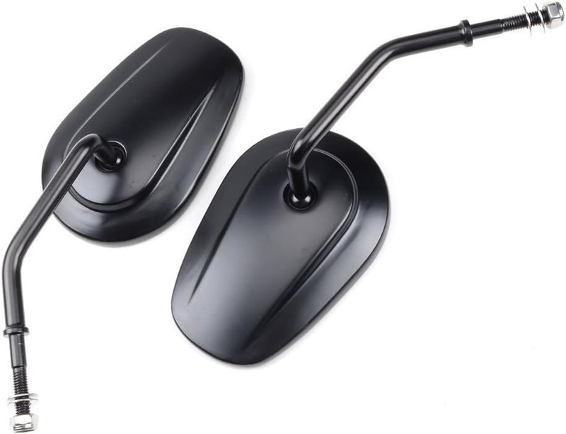 OKSTNO Rearview Mirrors for Harley-Davidson FLSTC FXDB DYNA FXDF FLSTF 8mm (Black) - Image 5