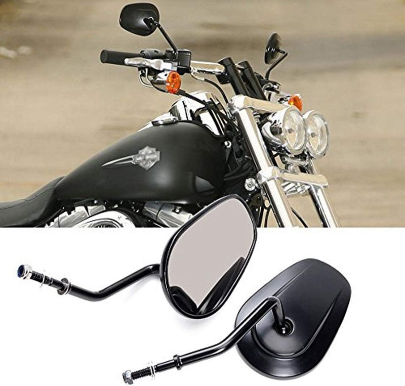 OKSTNO Rearview Mirrors for Harley-Davidson FLSTC FXDB DYNA FXDF FLSTF 8mm (Black) - Image 1