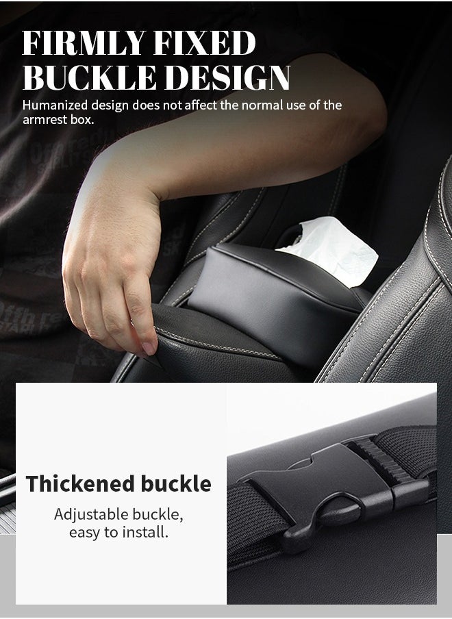 Beauenty Leather Car Tissue Holder,Waterproof Car Napkin Holder,Tissue Car Holder With Zipper,Tissue Dispenser,Car Decoration Accessories For Toyota, Changan, Mazda, Hyundai, Kia Auto Parts 18cm x 12cm x 7cm  - Image 4
