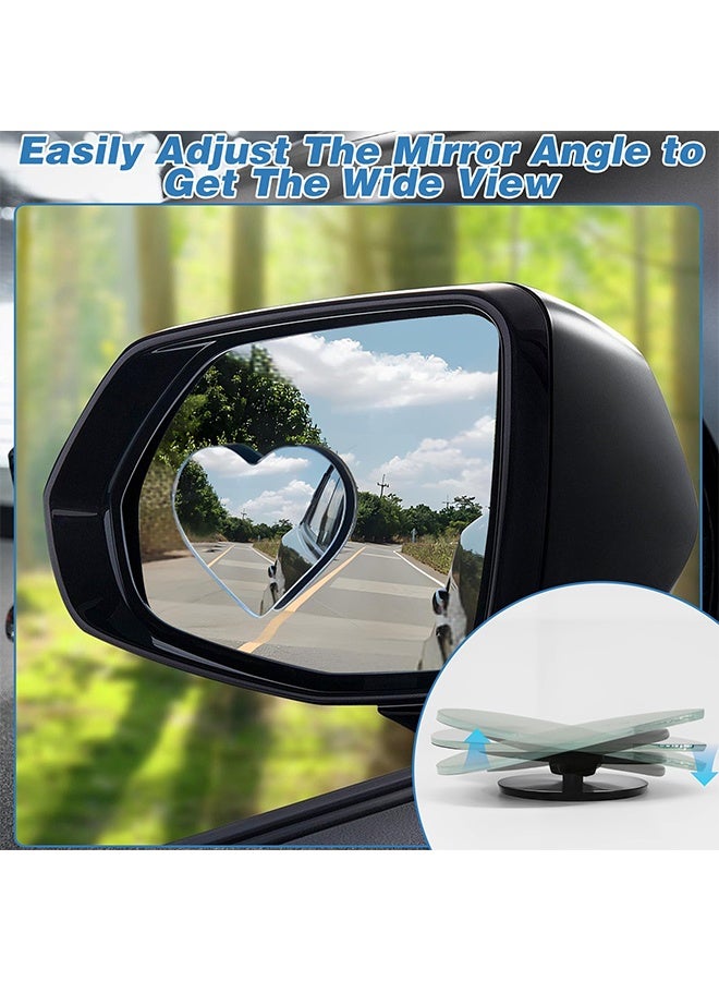 2PCS Heart Shaped Car Blind Spot Mirrors, Adjustable Removable Wide Angle Convex Side Rear View Mirrors Enhanced Safety Universal Fit Car Accessories for Cars SUVs Trucks - Image 4