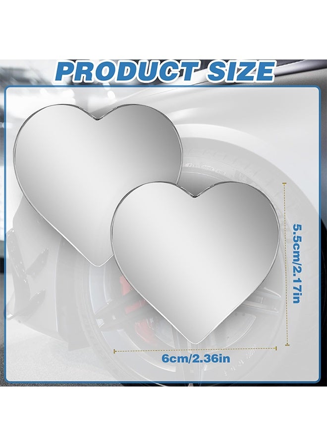 2PCS Heart Shaped Car Blind Spot Mirrors, Adjustable Removable Wide Angle Convex Side Rear View Mirrors Enhanced Safety Universal Fit Car Accessories for Cars SUVs Trucks - Image 2