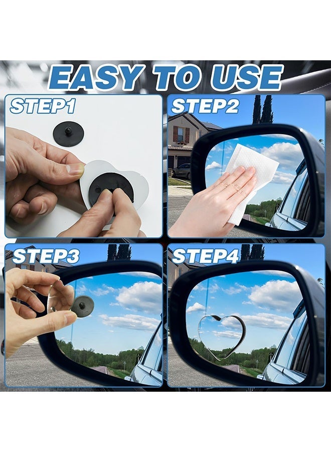 2PCS Heart Shaped Car Blind Spot Mirrors, Adjustable Removable Wide Angle Convex Side Rear View Mirrors Enhanced Safety Universal Fit Car Accessories for Cars SUVs Trucks - Image 5
