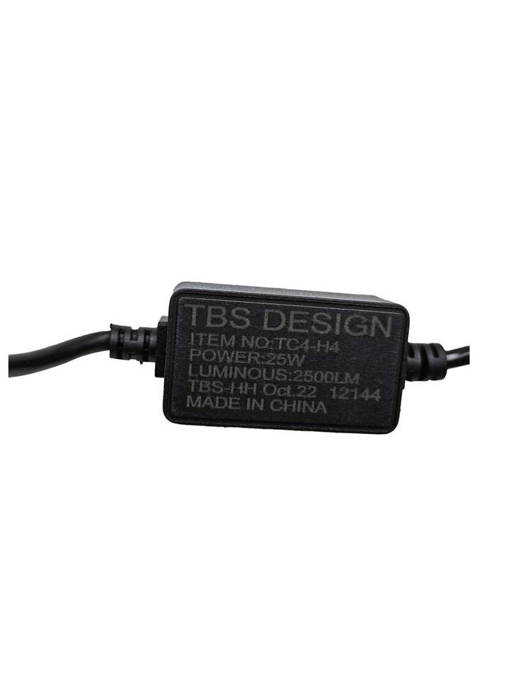 تي بي إٍس ديزاين لمبة المصباح LED للسيارة H4 ، Super Bright 9-30V 25watt 6000K-2500LM ، TBS Design TC4 Turbo LED Light - Image 4