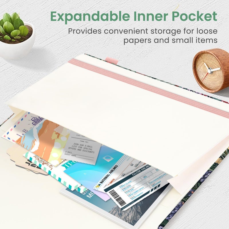 Taja Pretty Lined Journal for Women, Aesthetic Cute Hardcover Leather Journal for Writing, A5 College Ruled Notebook for Work & Note Taking, Perfect for Office School Home, 160 Pages, Blooming Symphony - Image 5