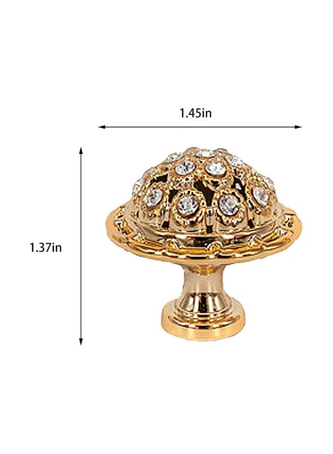 JZS Crystal Cabinet knobs Diamond Handles, 1-3/8 inches (35mm), for Cabinet Drawer Door Handle Accessories, knobs Embedded with 17 Diamond Crystals,10PCS,Gold - Image 2