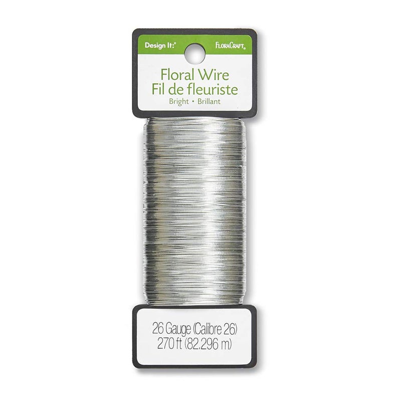 FloraCraft 26 Gauge Floral Wire 270 Feet Bright Silver - Image 1