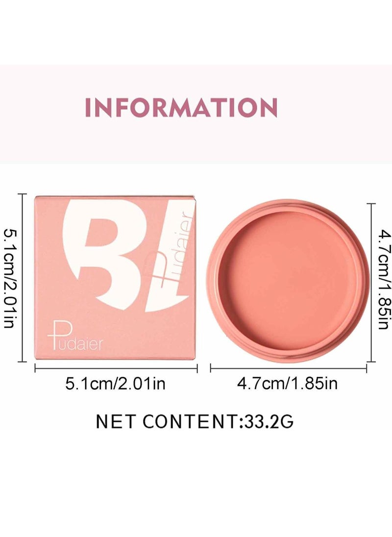 pudaier - Blush Matte Face Blusher Long wearing Makeup Balm Waterproof Facial Nourishing Blush Cream Blush for Contours Cheeks Infused with Castor Oil and Vitamin E Ultra Pigmented Blush for Natural Glow 02 - Image 1