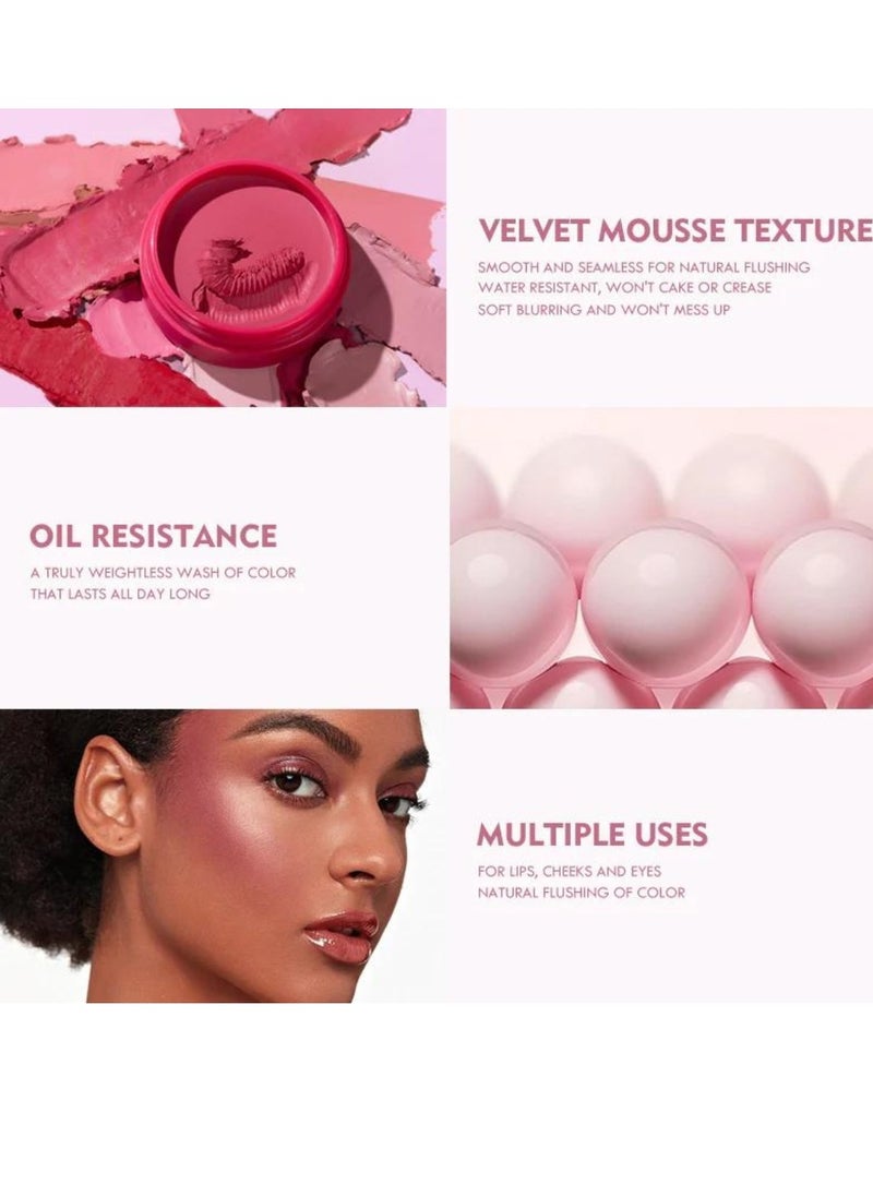 pudaier - Blush Matte Face Blusher Long wearing Makeup Balm Waterproof Facial Nourishing Blush Cream Blush for Contours Cheeks Infused with Castor Oil and Vitamin E Ultra Pigmented Blush for Natural Glow 02 - Image 1